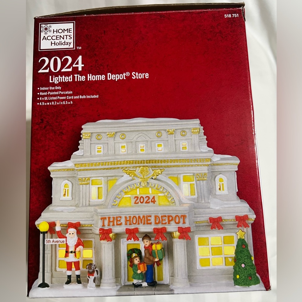 2024 Christmas Lighted The HOME DEPOT Store Storefront Christmas Village Decor